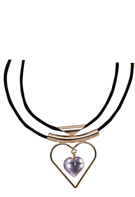 Coração de Metal com Pedras Diversas